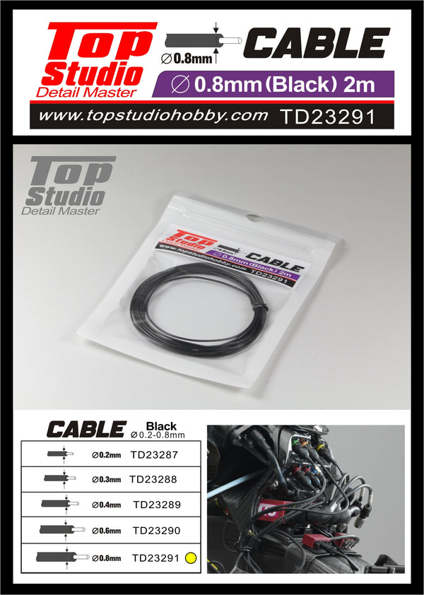 Top Studio 0.8mm Black Cable TD23291