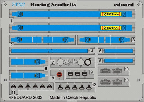 EDUARD - 1/24 Racing Car Seatbelts Sabelt 6-Points Blue (Painted)