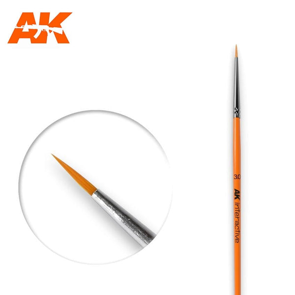 AK-INTERACTIVE - 3/0 Size Synthetic Round Brush
