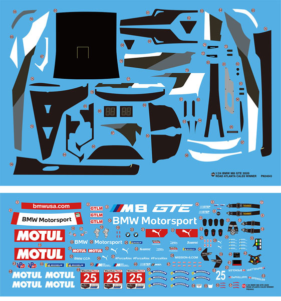 NuNu Hobby Platz 1/24 BMW M8 GTE Road Atlanta 2020 Class Winner