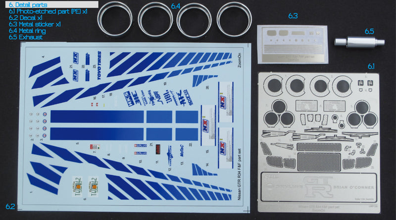 ZoomOn Z140 Nissan Skyline GT-R R34 F&F 2 part set