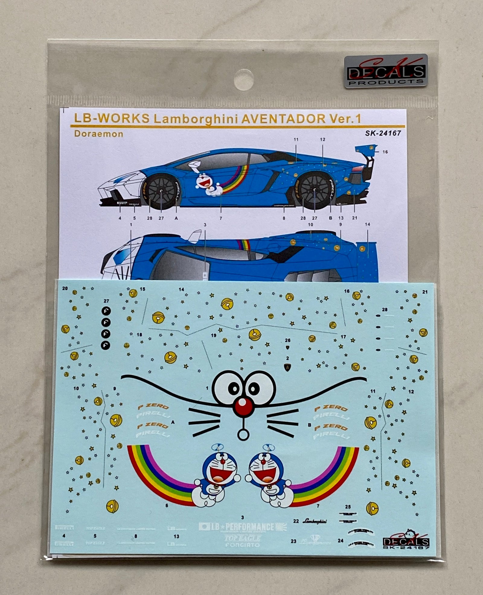 SK Decals SK24167 LB-Works Lamborghini Aventador Doraemon | Scale Riders