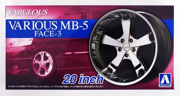 Aoshima 1/24 Fabulous VARIOUS MB-5 FACE-3 20 inch Tire & Wheel Set