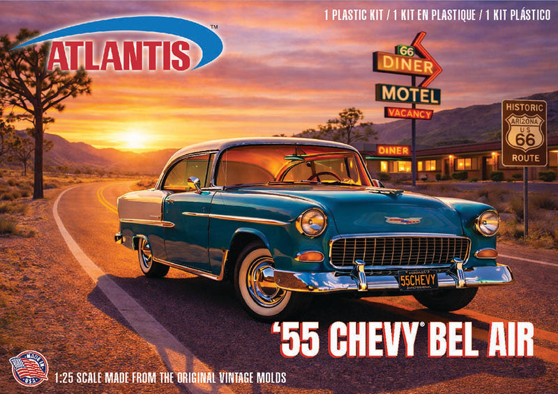 Atlantis 1/25 1955 Chevy Bel Air Hardtop Route 66 Model Kit