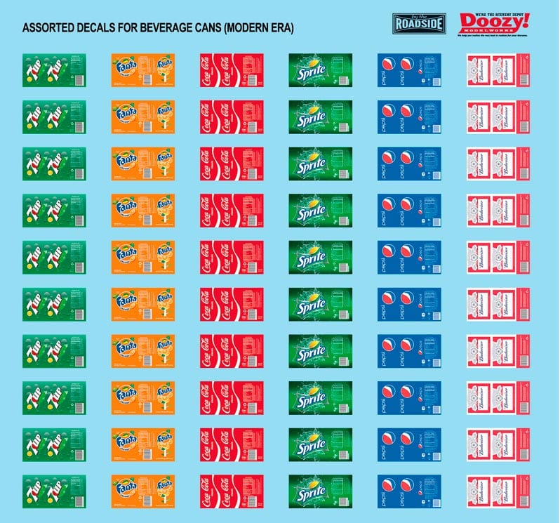 Doozy 1/24 Set Of Soda Cans