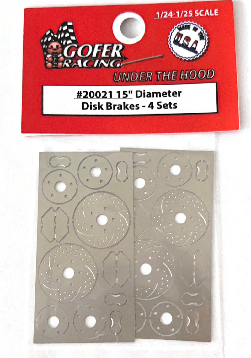 Gofer Racing 1/24-1/25 15" Dia. Photo-Etch Disk Brakes (4 Sets)