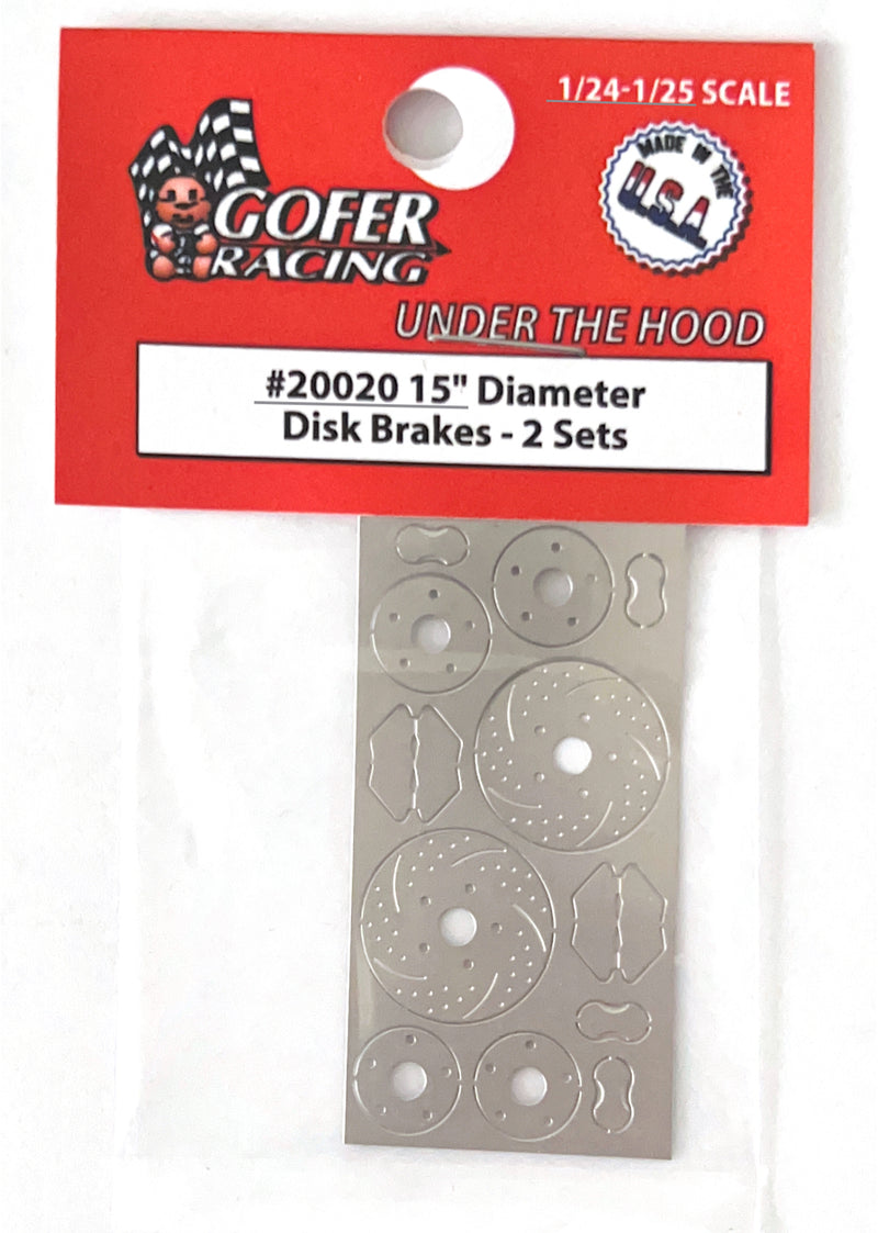 Gofer Racing 1/24-1/25 15" Dia. Photo-Etch Disk Brakes (2 Sets)