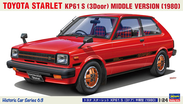 Hasegawa 1/24 TOYOTA STARLET KP61 S (3Door) MIDDLE VERSION 1980