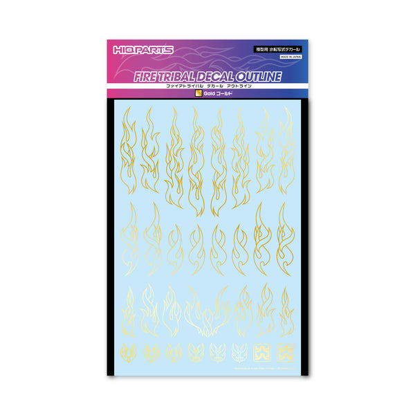 HiQ Parts Fire Tribal Decal Outline Gold (1 Sheet)