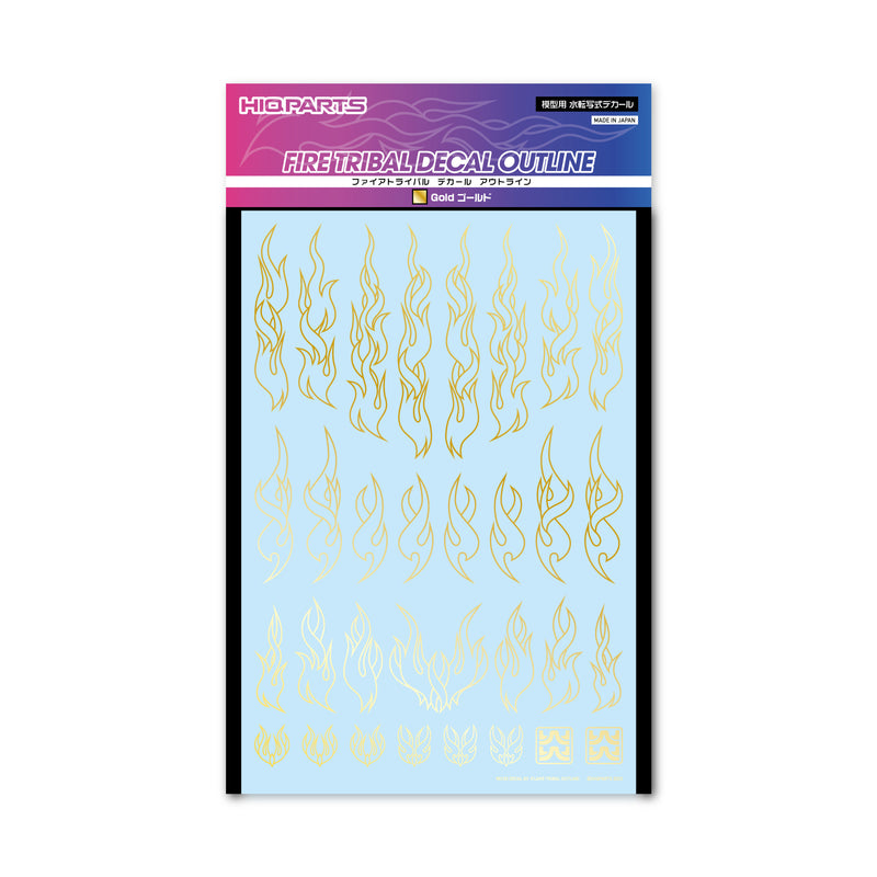 HiQ Parts Fire Tribal Decal Outline Gold (1 Sheet)