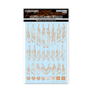 HiQ Parts Fire Tribal Decal Outline Metallic Orange Color (1 Sheet)
