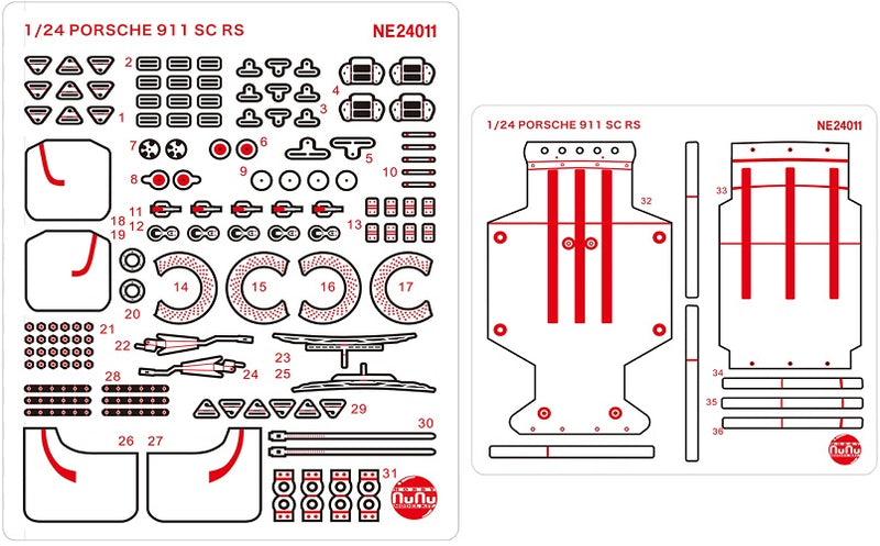NuNu Hobby Detail-Up Parts For 1/24 Porsche 911 SC RS '84 Oman Rally Winner