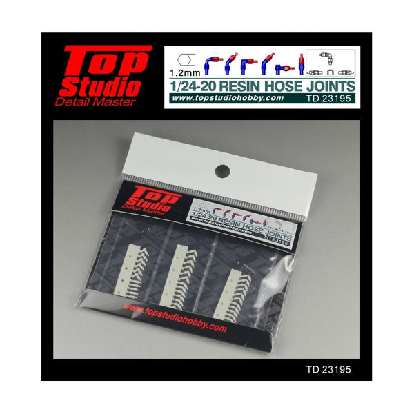Top Studio 1/24-20 (1.2mm) resin hose joints  TD23195