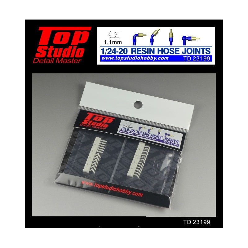 Top Studio 1/24-20 (1.1mm) resin hose joints  TD23199