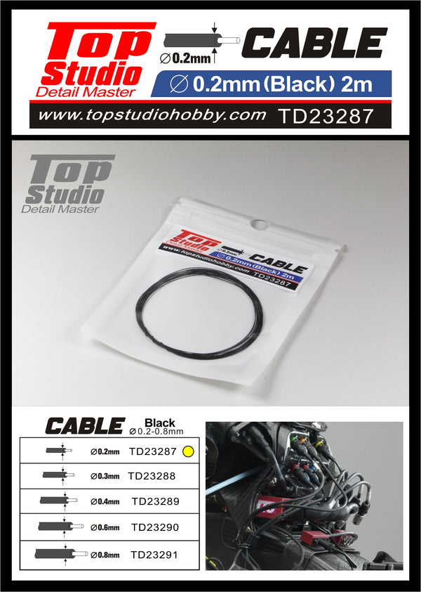 Top Studio 0.2mm Black Cable TD23287