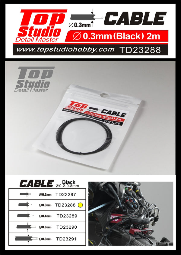 Top Studio 0.3mm Black Cable TD23288