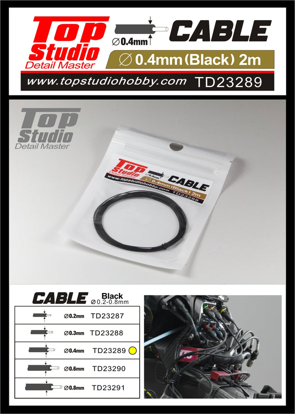 Top Studio 0.4mm Black Cable TD23289