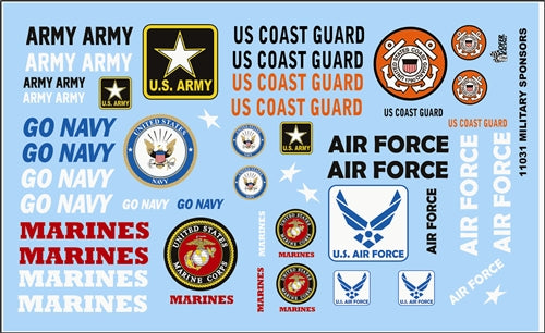 GOFER RACING GOF-11031 1/24-1/25 Armed Services Military Decals