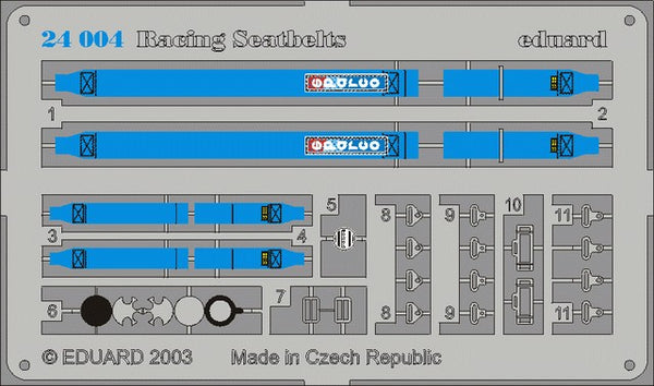 EDUARD - 1/24 Racing Car Seatbelts- Sparco 4-Points Blue (Painted)