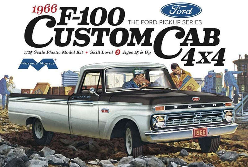 Moebius Models 1/25 1966 Ford F100 Custom Cab 4x4 Pickup Truck