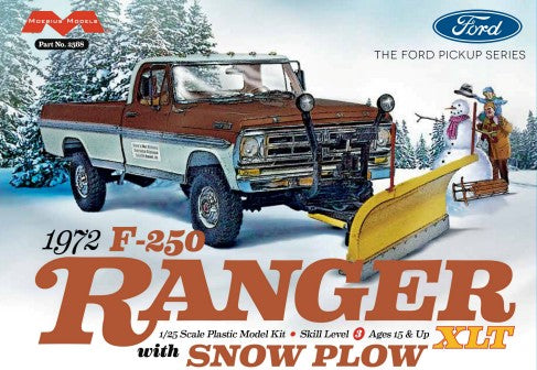 Moebius Models 1/25 1972 Ford F250 Ranger XLT Pickup Truck w/Snow Plow