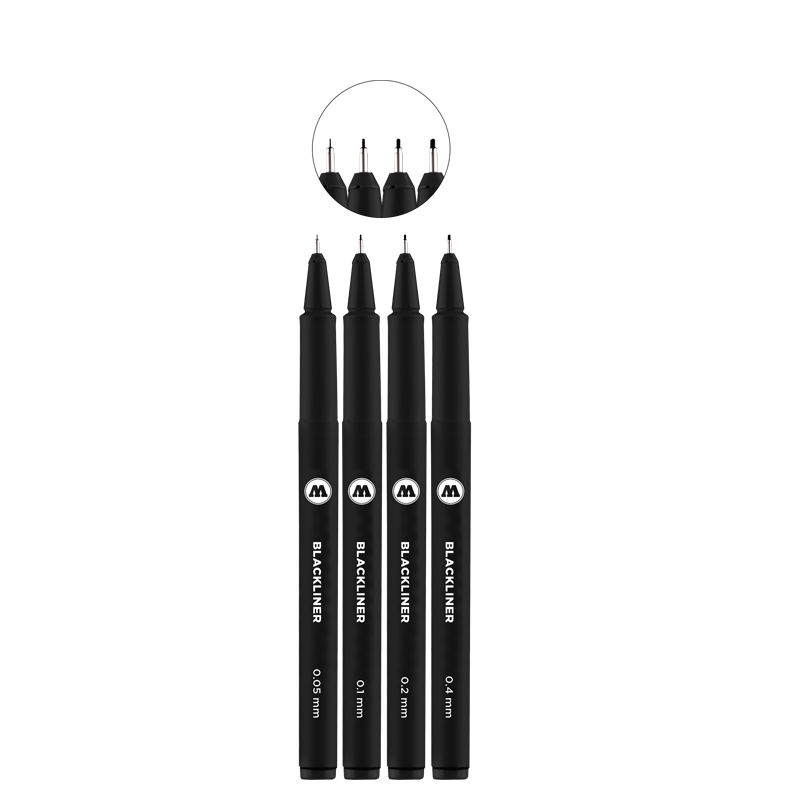 Molotow Blackliner Pen 4pc Set