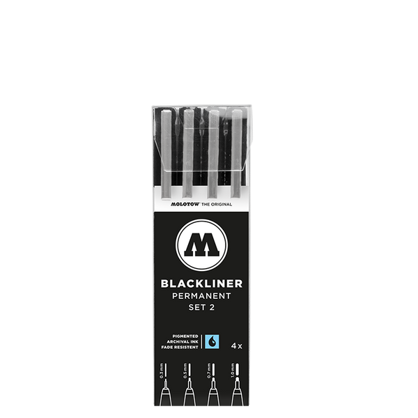 Molotow - Blackliner Pen 4pc Set #2 (.3, .5, .7, 1mm)