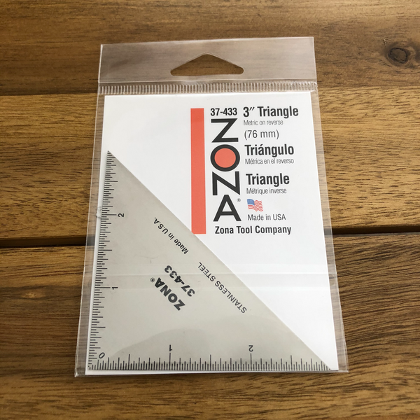 ZONA - 3" Stainless Steel Triangle Ruler (.022 Thick)