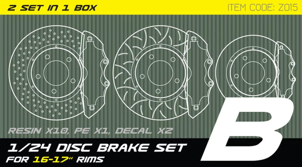 ZoomOn Z015 1/24 Disc brake set B for 15-17'' rims