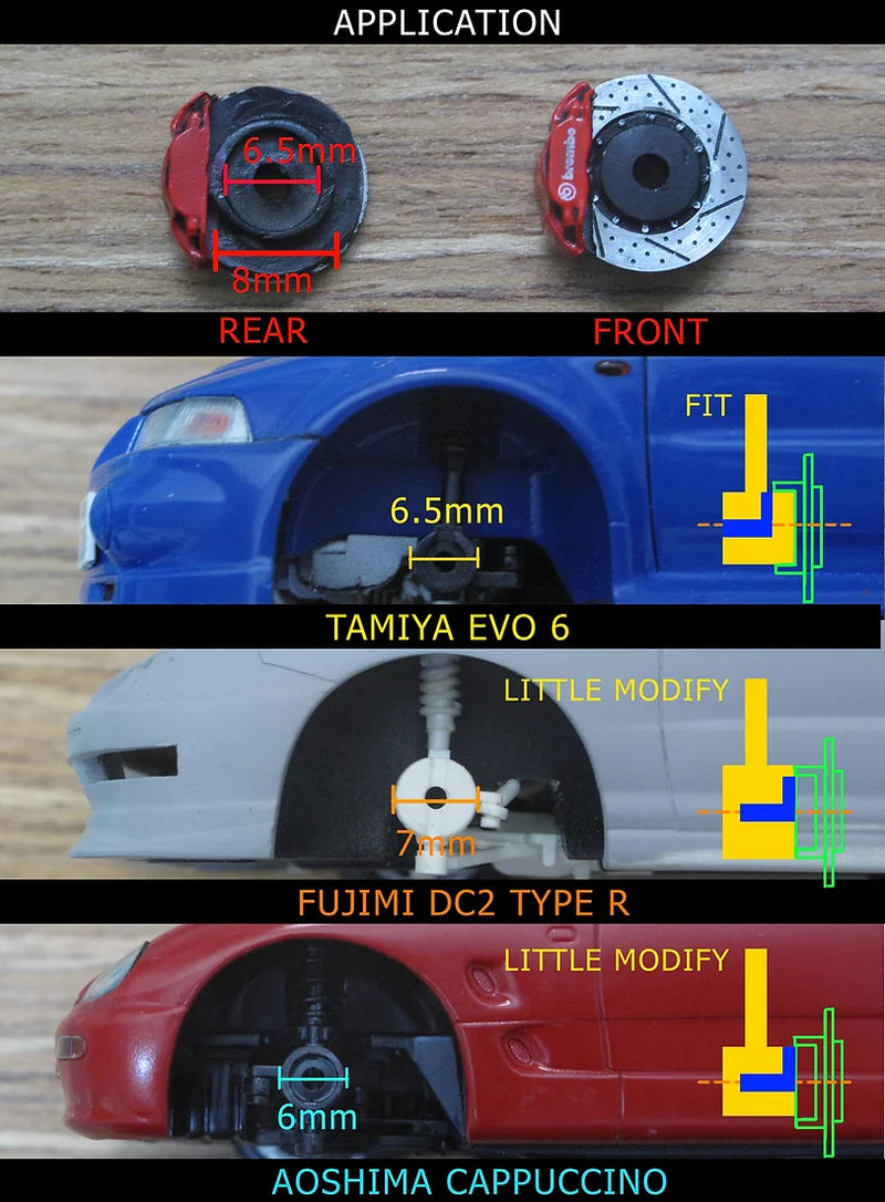 ZoomOn Z013 1/24 Disc brake set C for 15-17'' rims