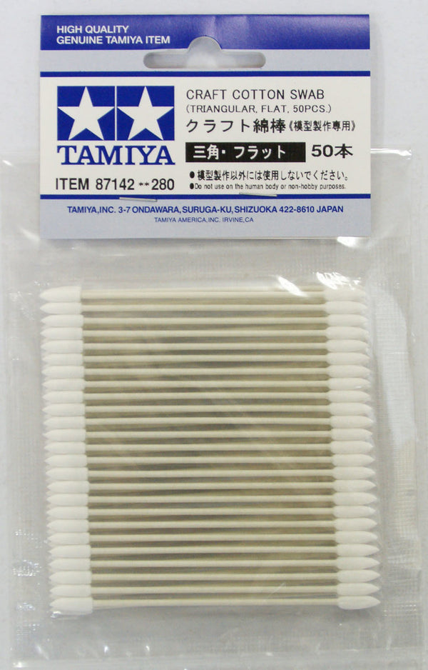 Tamiya 87142 Triangular/Flat Craft Cotton Swab (50)