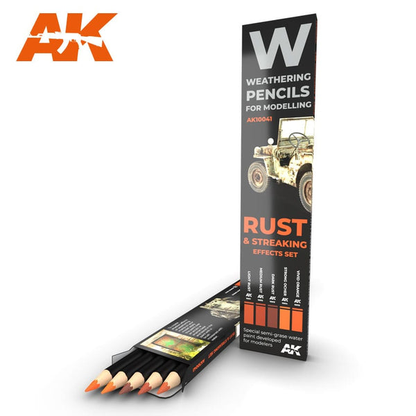 AK-INTERACTIVE - Weathering Pencils: Rust & Streaking Effects Set (5 Colors)