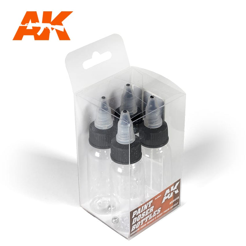 AK-INTERACTIVE - Paint Doser 30ml Bottles w/Shaker Ball (4)
