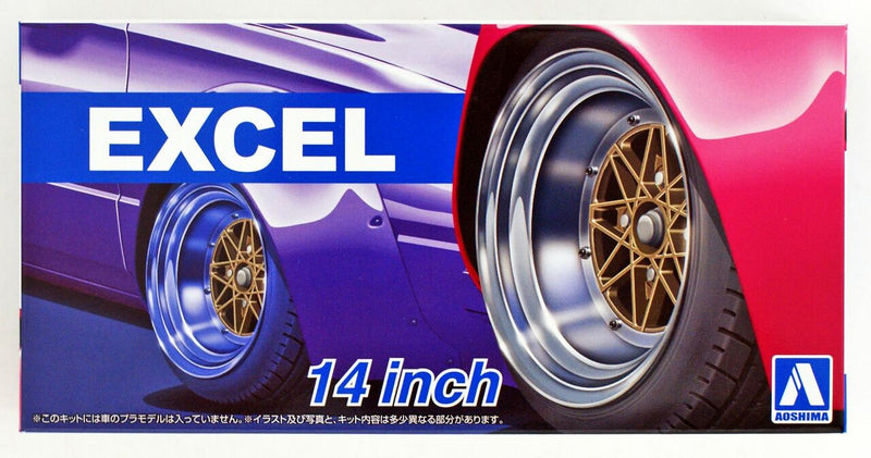 Aoshima 1/24 Excel 14” Tire & Wheel Set