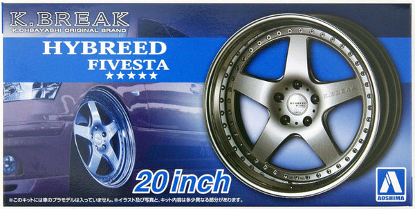 Aoshima 1/24 K-BREAK HYBREED FIVESTA 20inch Tire & Wheel Set