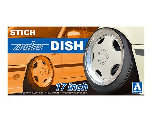 Aoshima 1/24 Stich Zauber Dish 17" Tire & Wheel Set