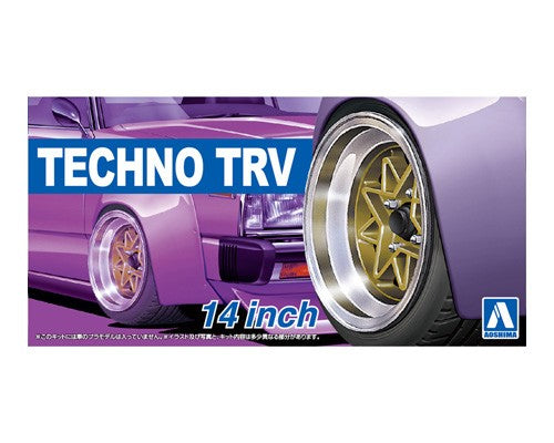 Aoshima 1/24 Techno TRV 14" Tire & Wheel Set