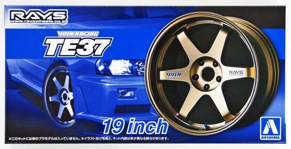 Aoshima 1/24 VOLK RACING TE37 19inch Tire & Wheel Set