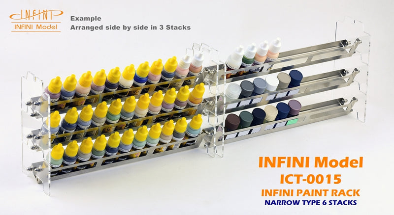 Infini Model Paint Rack Narrow 6 stacks(Tamiya, Vallejo, Mig, AK)