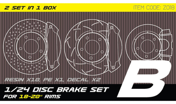 ZoomOn Z018 1/24 Disc brake set B for 18-21'' rims