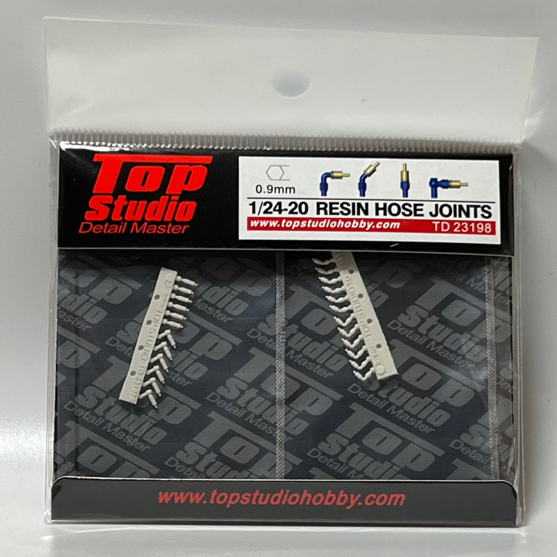 Top Studio 1/24-20 (0.9mm) resin hose joints TD23198