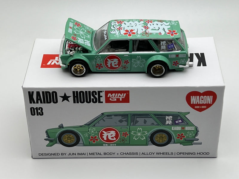 Kaido House x Mini GT 1:64 Datsun Kaido 510 Wagon Hanami V1 Green Limited Edition