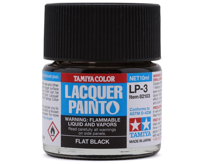 Tamiya LP-3 Flat Black Lacquer Paint (10ml)