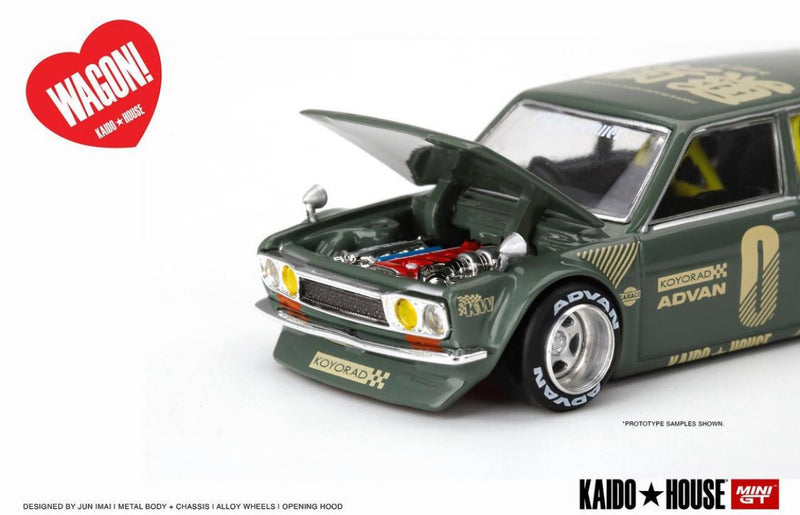 Kaido House x Mini GT 1:64 Datsun 510 Wagon Green