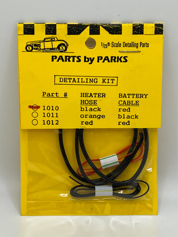 PARTS BY PARKS 1/24-1/25 Detail Set 1: Radiator Hose, Black Heater Hose, Red Battery Cable