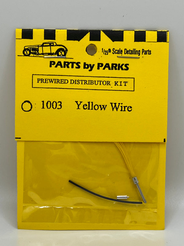PARTS BY PARKS 1/24-1/25 Yellow Prewired Distributor w/Aluminum Coil & Spark Plug Boot Material (D)