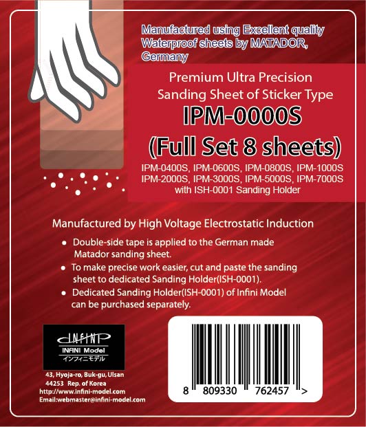 Infini Model - IPM-0000S Premium Ultra Precision Sanding Sheet Of Sticker Type Full Set 400-7000
