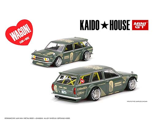 Kaido House x Mini GT 1:64 Datsun 510 Wagon Green