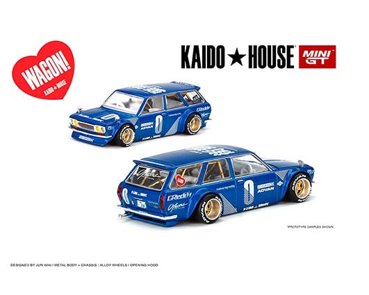 Kaido House x Mini GT 1:64 Mijo Exclusive Datsun Kaido 510 Wagon Blue Limited Edition