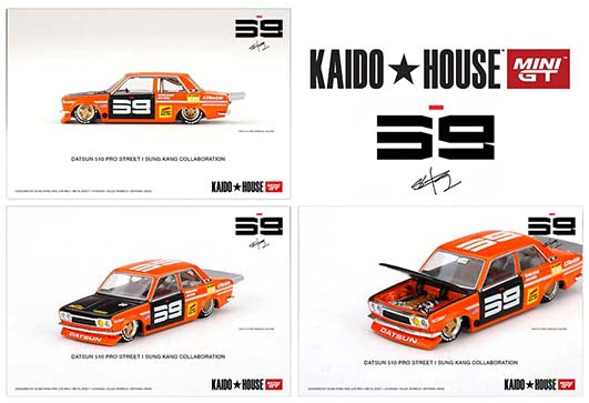 Kaido House x Mini GT 1:64 Kaido House Datsun 510 Pro Street SK510 Orange